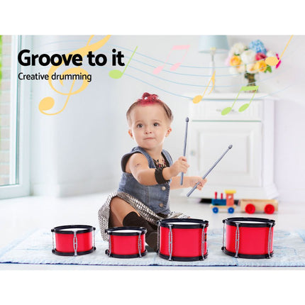 Keezi Kids 7 Drum Set Junior Drums Kit Musical Play Toys Childrens Mini Big Band Dropshipzone
