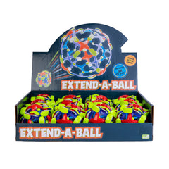 Display box filled with colorful Extendaball sensory fidget toys designed to calm, connect and support.