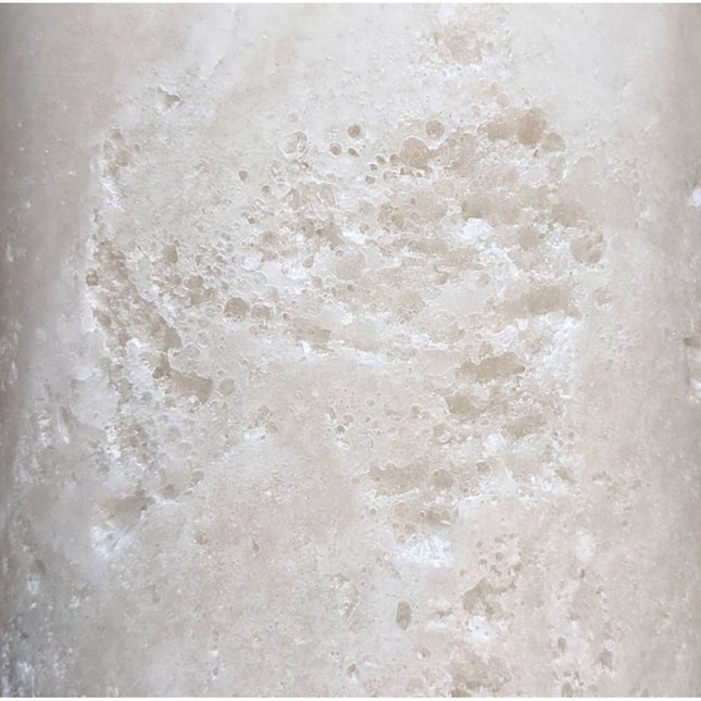 Off White Pillar Candle Rustic Relic Design textured surface evokes calming warmth, helping families thrive with tools to calm connect support