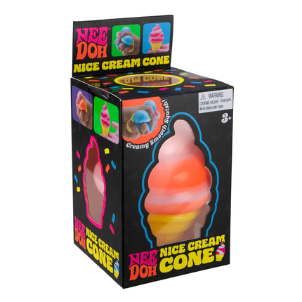 Ice cream cone shaped squishy toy shown in a colourful Nee Doh box