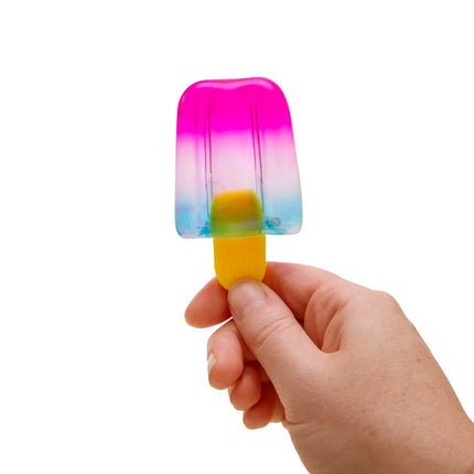 Schylling - Nice-sicle NeeDoh colourful popsicle shaped squishy fidget toy held in hand