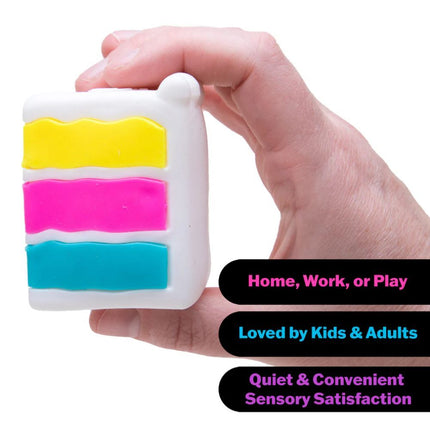 Schylling - Peace O Cake NeeDoh colorful sensory squishy cake toy held in hand