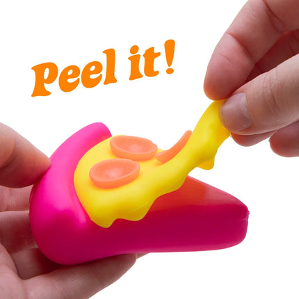 Schylling - Squeezza Pizza NeeDoh sensory squishy toy being peeled open