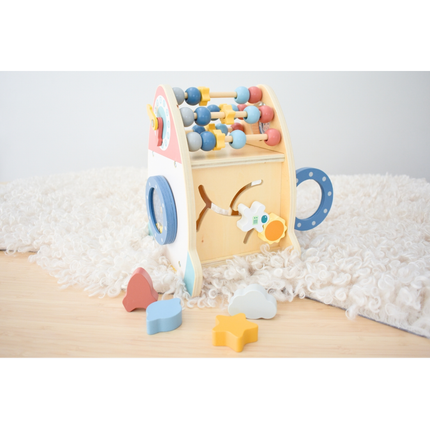 Activity Space Rocket – 6-in-1 Wooden Educational Toy for Toddlers