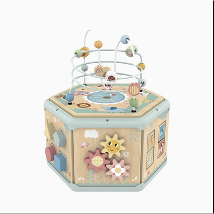 7-in-1 Montessori Activity Cube | Wooden Educational Toy for Toddlers