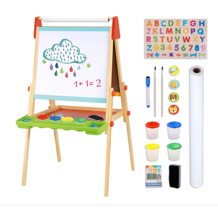 Wooden Kids' Art Easel 🎨 – 3-in-1 Art Station✨(Available only in Canberra)