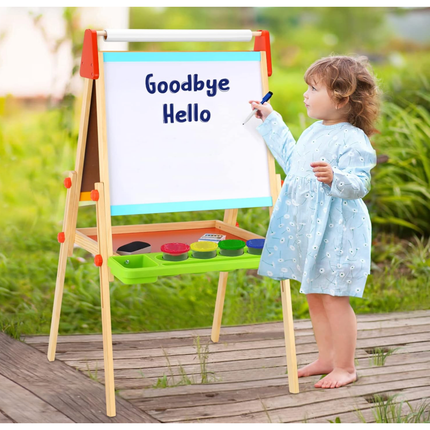 Wooden Kids' Art Easel 🎨 – 3-in-1 Art Station✨(Available only in Canberra)