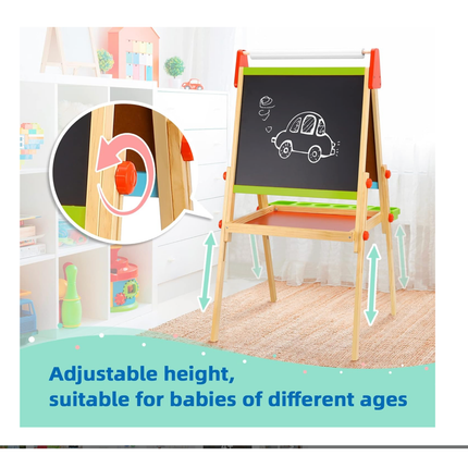 Wooden Kids' Art Easel 🎨 – 3-in-1 Art Station✨(Available only in Canberra)