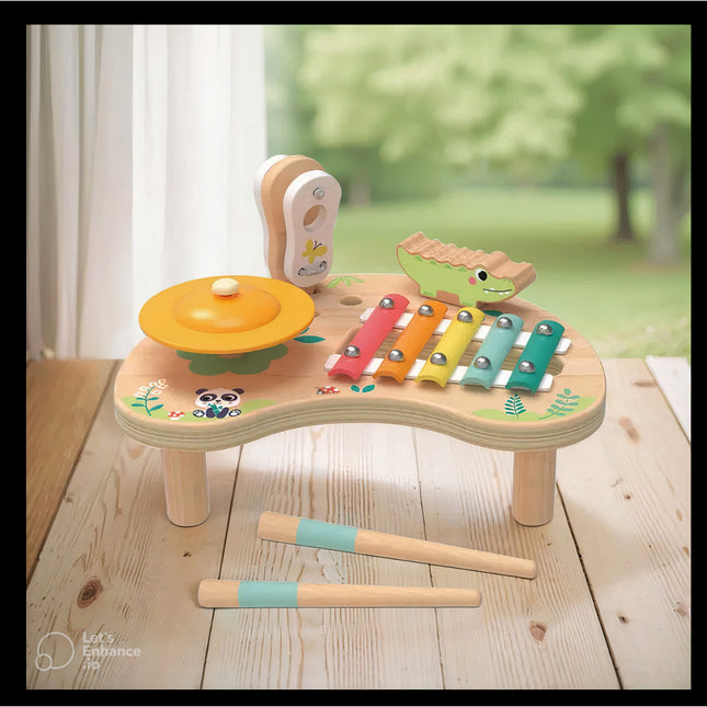 Wooden Musical Instruments Set – 6-in-1 Kids' Music Center