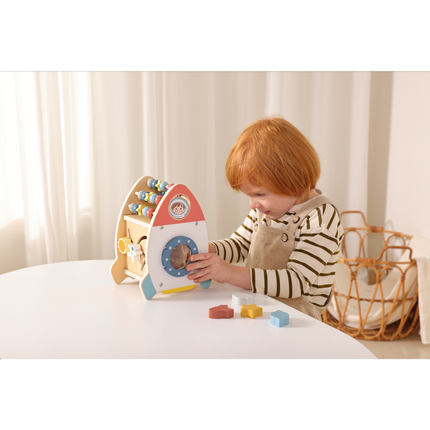 Activity Space Rocket – 6-in-1 Wooden Educational Toy for Toddlers