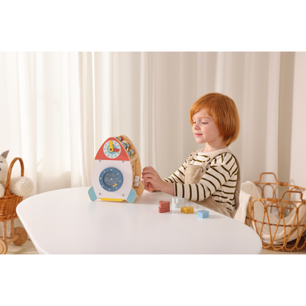 Activity Space Rocket – 6-in-1 Wooden Educational Toy for Toddlers