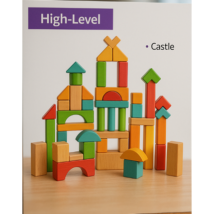 Eco Wooden Building Blocks 50pcs – Montessori Toy