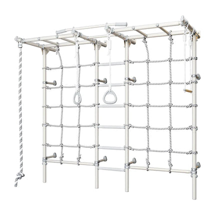 Sensory Climbing Monkey Bars Ladder with ropes, rings, and ladder supports physical activity and sensory development.