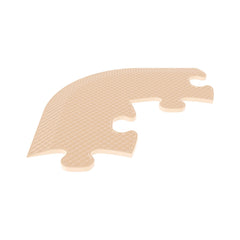 Beige textured foam piece designed to connect sensory playmats End pieces for calm, connection, and support.