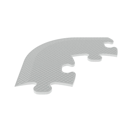 Sensory playmats End pieces in light grey with textured surface for sensory and educational play and support.