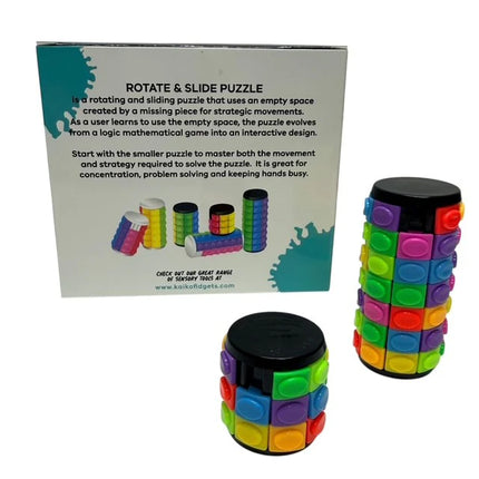 Slide & Rotate Puzzle - Twin Pack with colorful rotating and sliding pieces for interactive sensory play and problem solving