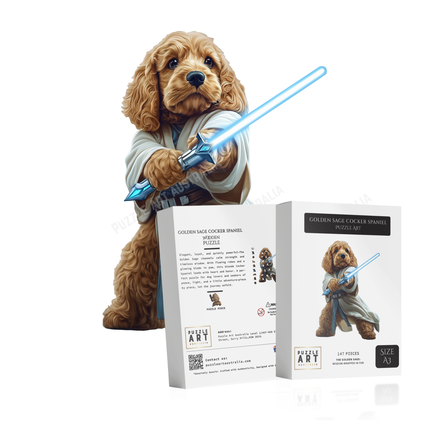 Golden Sage Cocker Spaniel Wooden Puzzle
