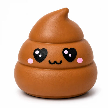 Squishy Jumbo Poo brown sensory squishy toy with cute heart eyes