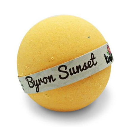 The Big Bubble Bath - Fizzy Dust and Bubble Bomb Set in yellow with Byron Sunset label, helping families thrive with tools to calm, connect and support