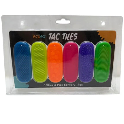 Tac Tiles sensory fidget sticks in six colors with varied textures for tactile sensory play and focus aid