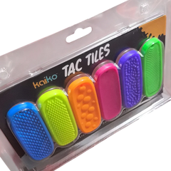 Tac Tiles sensory fidget set with colorful textured surfaces for tactile stimulation and sensory play.