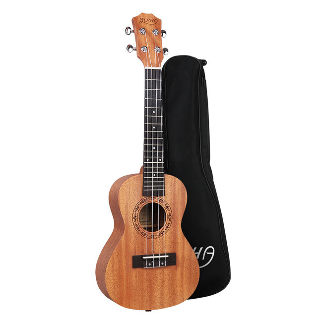 Alpha 26" Ukulele Natural Mahogany Tenor Beginner Gift w/ Carry Bag Dropshipzone