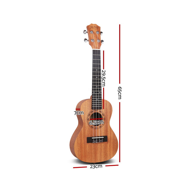 Alpha 26" Ukulele Natural Mahogany Tenor Beginner Gift w/ Carry Bag Dropshipzone