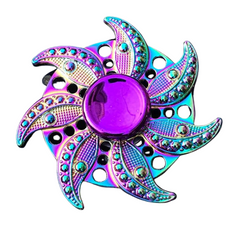 Colourful Seven Night Flowers Metal Fidget Spinner with iridescent petals designed to calm and engage sensory play.