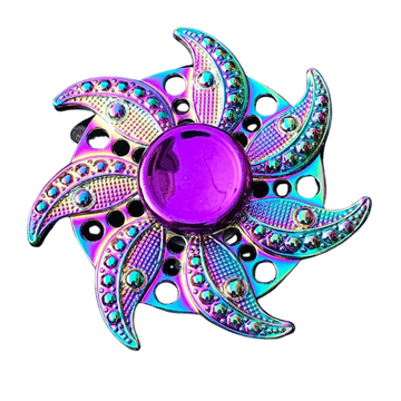 Colourful Seven Night Flowers Metal Fidget Spinner - Sensory Circle