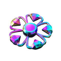 Colourful Diamond Metal Fidget Spinner with rainbow metallic finish designed to calm, connect and support families.