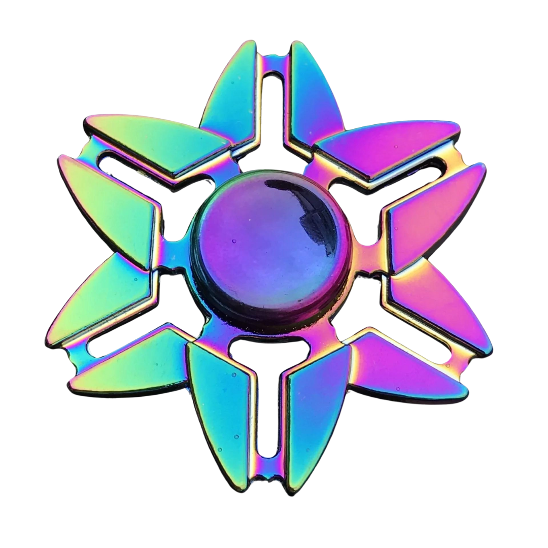 Colourful Six Claw Style Metal Fidget Spinner - Sensory Circle
