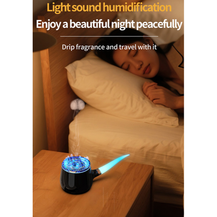 Pipe-Shaped Aromatherapy Humidifier with LED Flame & Mist – USB Desk Diffuser for Home, Office, Bedside (White) | Other Colors Available in Store Dropshipzone