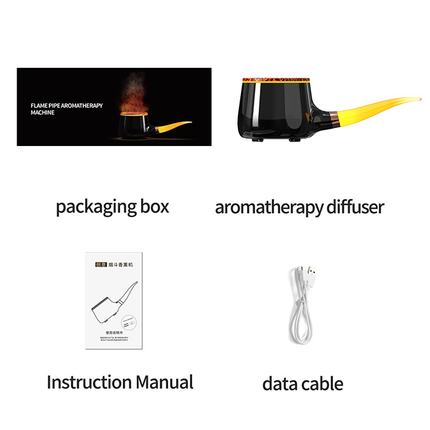 Pipe-Shaped Aromatherapy Humidifier with LED Flame & Mist – USB Desk Diffuser for Home, Office, Bedside (Black) | Other Colors Available in Store Dropshipzone