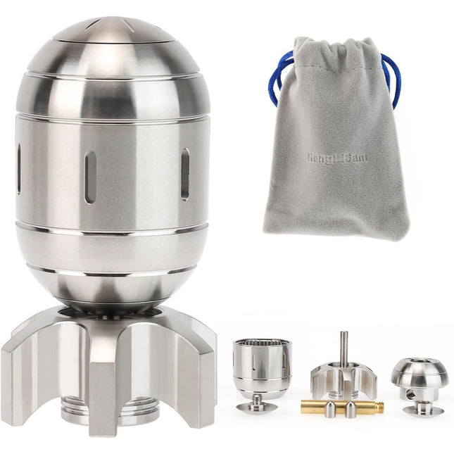 Atomic Bomb Fidget Spinner 3 in 1 EDC Clicker Toy Stainless Steel with accessories and storage pouch, helping families thrive.