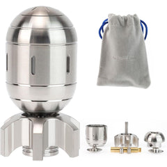 Atomic Bomb Fidget Spinner 3 in 1 EDC Clicker Toy Stainless Steel with storage pouch and interchangeable parts