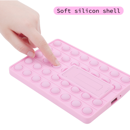 Pop It Fidget Case for Kindle Paperwhite 5 (6.8") - Rainbow Silicone Protective Cover with Stand，Pink