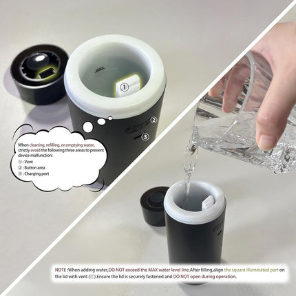 Car essential oil diffuser with automatic on/off function, portable humidifier with memory function, battery operated, with 8-color ambient light for car, home, office and travel (black) Dropshipzone