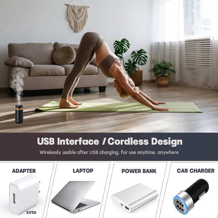 Car essential oil diffuser with automatic on/off function, portable humidifier with memory function, battery operated, with 8-color ambient light for car, home, office and travel (black) Dropshipzone