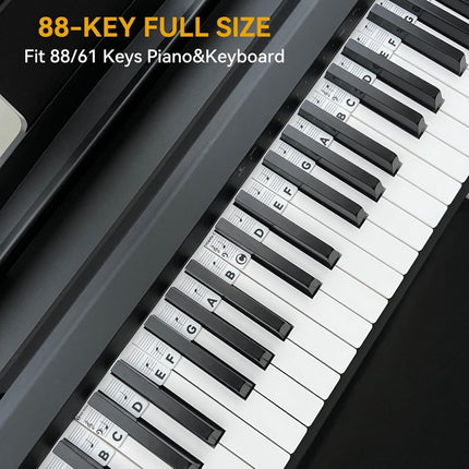 Removable Silicone Piano Stickers - 88 Keys - Key Guide - Keyboard Stickers - Reusable - Learn Music Notes Easily - Learn to Play Strip - Includes Storage Box - For Beginners Dropshipzone