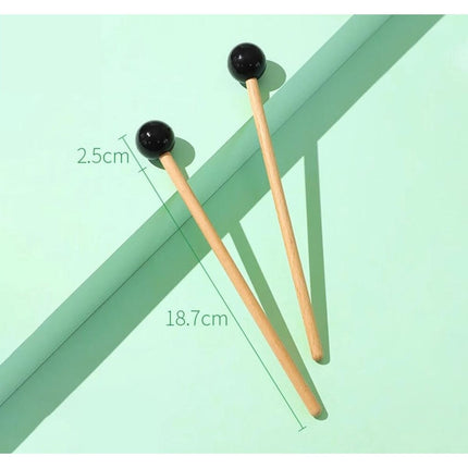 1 pair - Drumsticks - Mallets Sticks - Mallets - Wooden xylophone sticks - - hollow drumsticks - wooden percussion sticks with wooden handle - rhythm sticks - for glockenspiel, wooden block, percussion instruments - 18.7 cm - black Dropshipzone