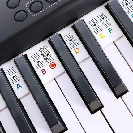 Piano/Keyboard Stickers - 88 keys - Removable Piano Key Stickers - piano stickers - Silicone - learn to play strip - Piano key stickers - Reusable - removable - with numbers - Easily Learn Music Notes - for beginners Dropshipzone