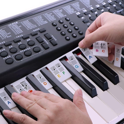 Piano/Keyboard Stickers - 88 keys - Removable Piano Key Stickers - piano stickers - Silicone - learn to play strip - Piano key stickers - Reusable - removable - with numbers - Easily Learn Music Notes - for beginners Dropshipzone