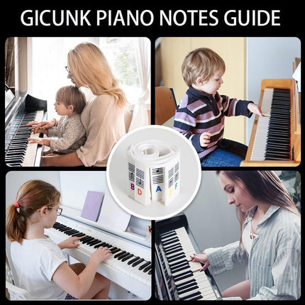Piano/Keyboard Stickers - 88 keys - Removable Piano Key Stickers - piano stickers - Silicone - learn to play strip - Piano key stickers - Reusable - removable - with numbers - Easily Learn Music Notes - for beginners Dropshipzone