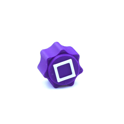 Purple plastic piece with a white square symbol from Squid Game 2 Gonggi & Case Korean Grab 5 stone sieves+rectangular box