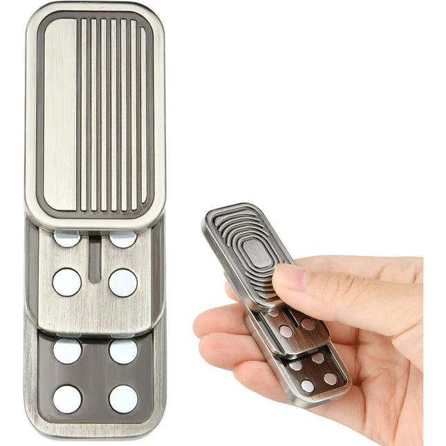 Metal Fidget Slider Toy, EDC Fidget Toy for Adults, Stress Relief for Anxiety held in hand with sliding mechanism visible