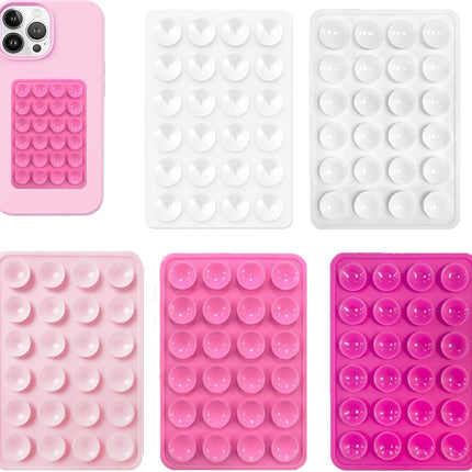 5pcs Silicone Suction Cup Phone Case Mount, Silicone Phone Suction Cup Plate, Non-Slip Suction Cup Phone Mount, Sticky Phone Case for Walls_yux