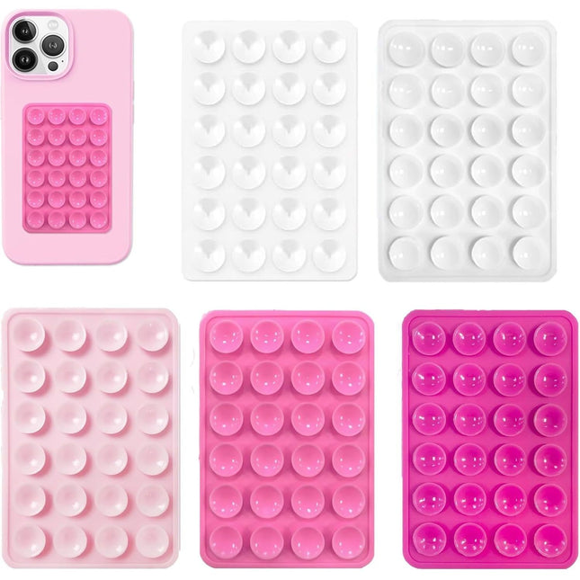 5pcs Silicone Suction Cup Phone Case Mount, Silicone Phone Suction Cup Plate, Non-Slip Suction Cup Phone Mount, Sticky Phone Case for Walls_yux