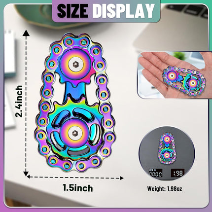 Metal Fidget Spinner Toys for Teens Boys Adults Bike Chain Roller Gadgets ADHD Figette Anxiety Stress Relief Items Quiet Figet Desk Offices EDC Men Easter Baske