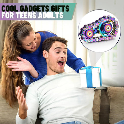 Metal Fidget Spinner Toys for Teens Boys Adults Bike Chain Roller Gadgets ADHD Figette Anxiety Stress Relief Items Quiet Figet Desk Offices EDC Men Easter Baske