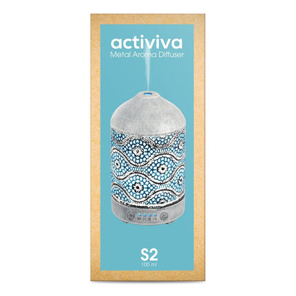 activiva 100ml Metal Essential Oil and Aroma Diffuser-Vintage White Dropshipzone